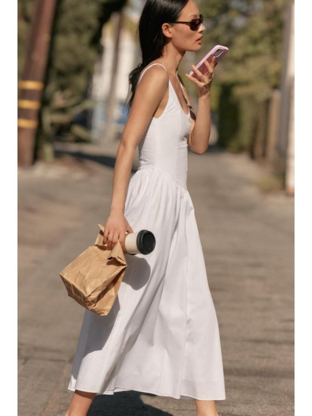ZARA CORSET-STYLE POPLIN MIDI DRESS